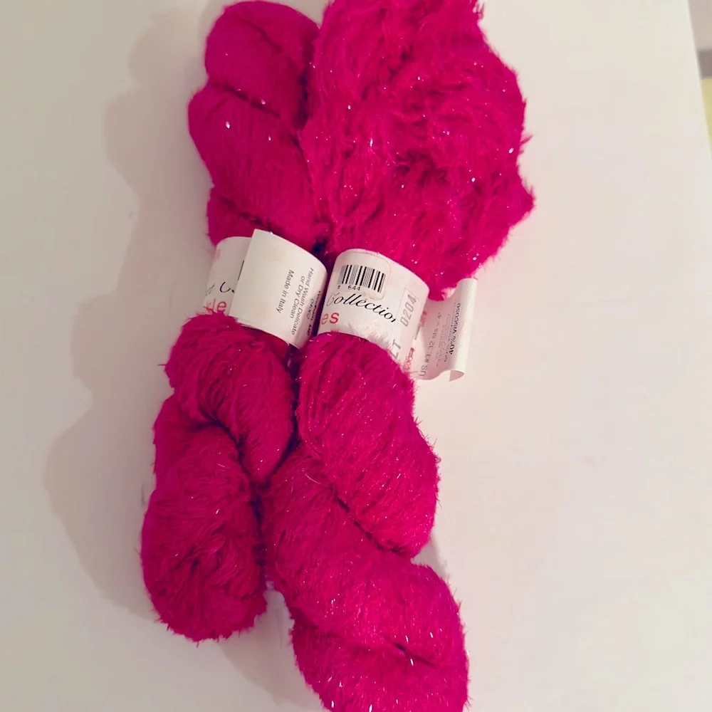 Knit One Crochet Too, 2 skeins, Sprinkles Bright Pink Yarn